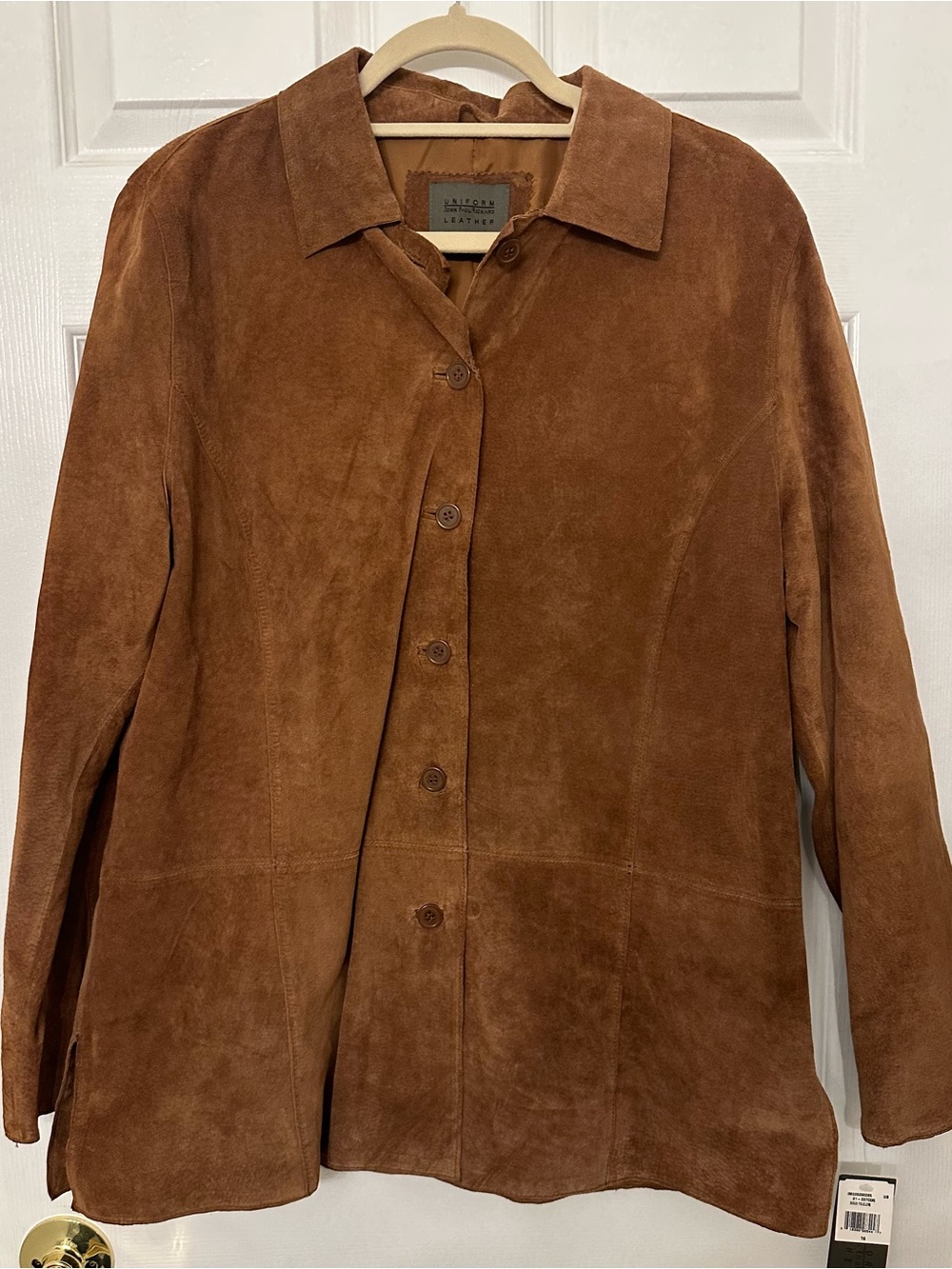 JohnPaulRichard Tan Brown Suede Leather Coat